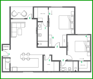 After floor plan showing the corrected design
