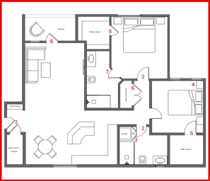 Before floor plan showing the design mistake